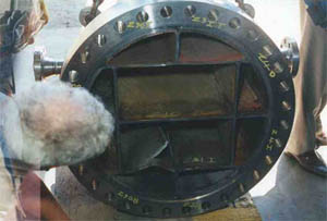 Damaged heat exchanger bonnet